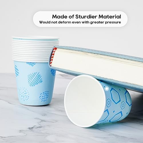 JOLLY PARTY 500Pack 3 oz Paper Cups with Blue Pattern