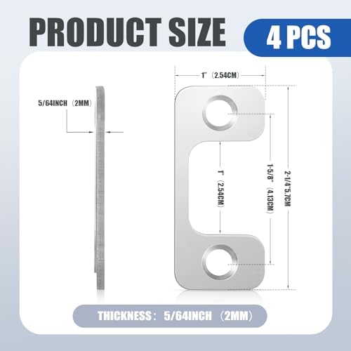 Tandefio Door Strike Plate Set with 4 Pieces and Stainless Steel Design