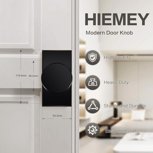 Matte Black Modern Door Knobs with Privacy for Home Use