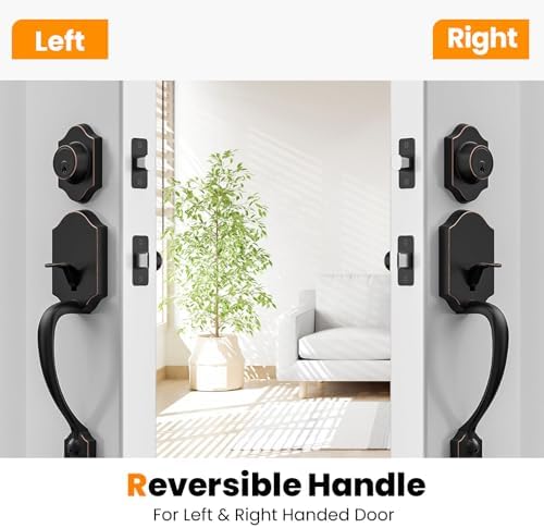HOSOM Front Door Handle and Deadbolt Set