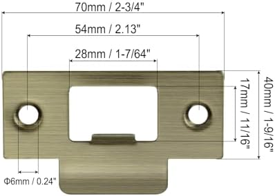 Sturdy 2 Pack Door Lock Strike Plate Set Interior Exterior Door Security Technical Grade Bronze