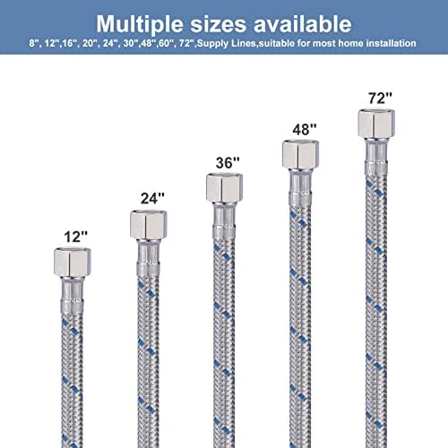 Sturdy Stainless Steel Faucet Hose for Kitchen Bathroom Sink Connections