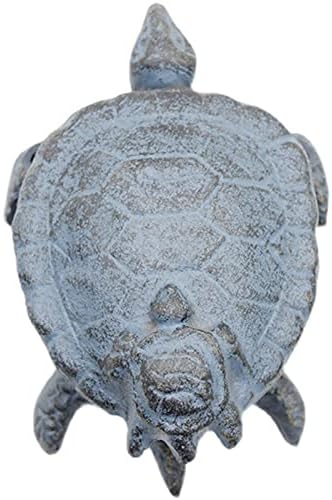 Vintage Farmhouse Door Knocker Rustic Cast Iron Tortoise-Shaped Doorbell for Front Door Gate Pull Use