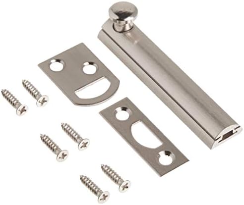 Secure Door Latch Pair Heavy-Duty 3-inch Satin Nickel