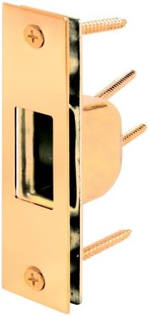 Prime-Line U 9539 4-78 Inch Steel Brass Plated Security Box Strike Plate for Hinged Doors