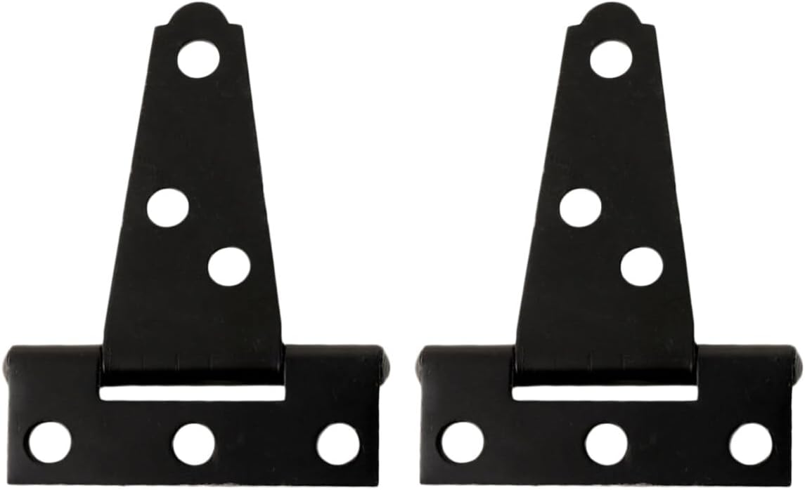 Hemoton 2-Inch T-Strap Hinges for Barn Shed Yard Doors Heavy Duty Black Barn Door Hinges for Fences Beyond