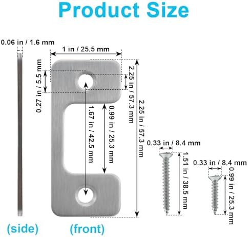 Adjustable Exterior Door Strike Plate Set