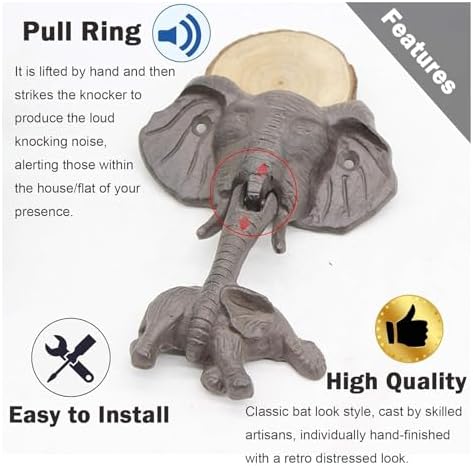 Elephant-Styled Cast Iron Door Knocker