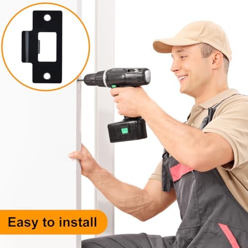 10PCS Stainless Steel Door Strike Plate Kit - Replacement Deadbolt Cover for Home Commercial Doors