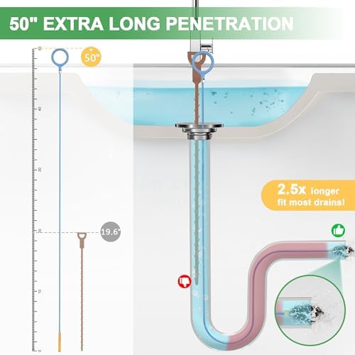 EastLink 50-Inch Sink Snake Drain Clog Remover