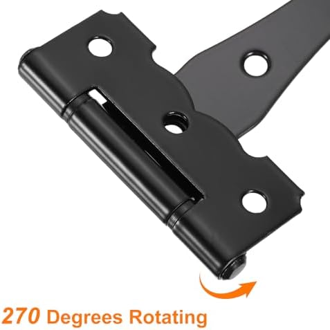Uxcell 6 Pcs T-Strap Door Hinges Black