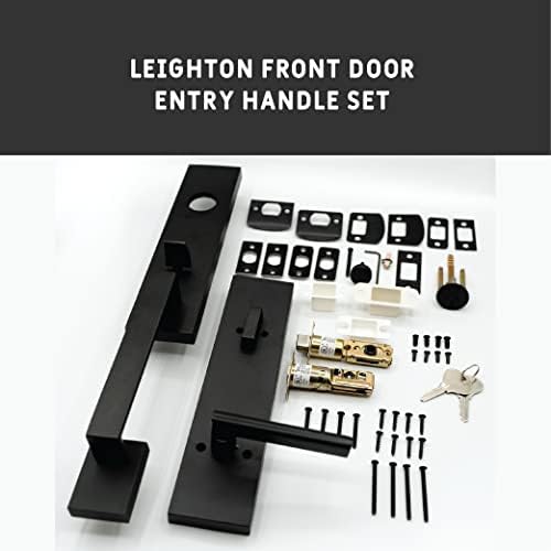 Weslock Front Door Entry Handle Set with Black Finish