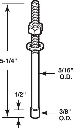 Prime-Line 5-58 In Bi-Fold Door Top Guide Rod