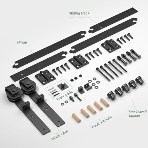 TOIMIOTOIM 40 Bi-Folding Sliding Barn Door Hardware Kit