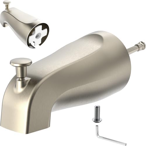 Gold Hao 5 Universal Slip-On Tub Spout with Diverter -install easily save water 58 Copper Pipe Brushed Nickel