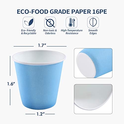 Turbo Bee 600 Pack 3 oz Disposable Cups Blue for HotCold Beverages Mouthwash