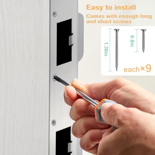 Bryzaxu Door Strike Plate Durable Steel for 55-6 Holes Prioritize Home Security