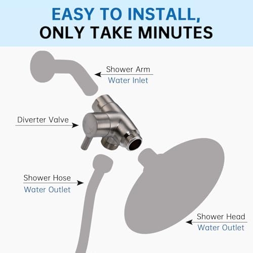 -boldG-Promise Solid Metal Shower Arm Diverter - 12 IPS to 12 NPT