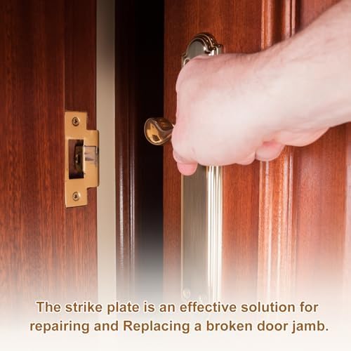 Uxcell 4Pcs Stainless Steel Door Strike Plate Replacement