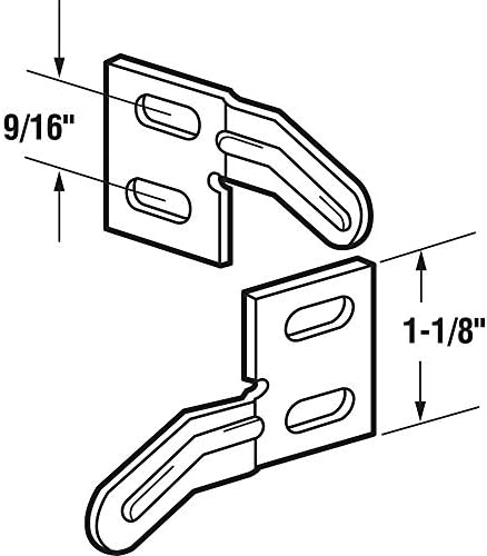 Prime-Line Bi-Fold Door Surface Aligner 1-18 Stamped Steel 4-Piece Set
