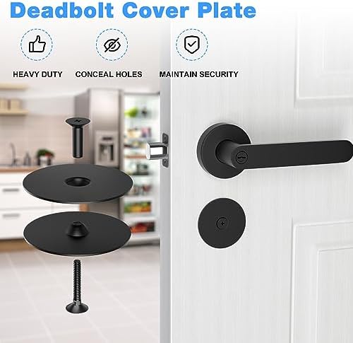 Door Hole Cover Plate 2-58 Dia Matte Black 2-Pack