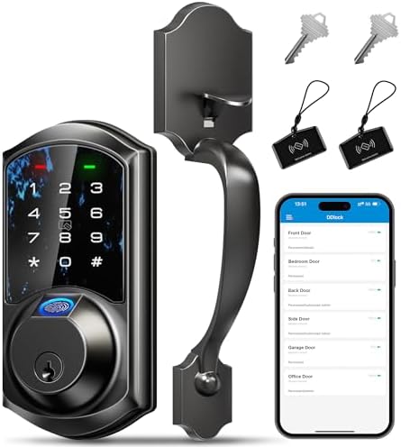 Fingerprint Front Door Smart Lock Set with Keyless Entry Deadbolt