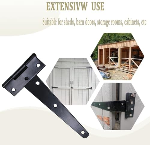 Versatile 6-Inch T-Strap Door Hinges