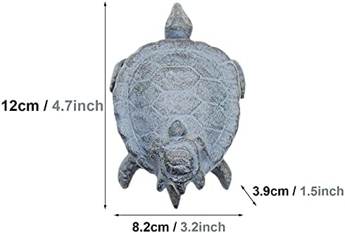 Vintage Farmhouse Door Knocker Rustic Cast Iron Tortoise-Shaped Doorbell for Front Door Gate Pull Use