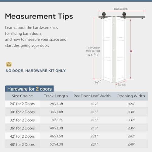 EaseLife 24 Bi-Folding Sliding Barn Door Track Kit