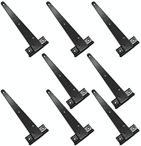 Set of 8 Black T-Strap Shed Hinges for