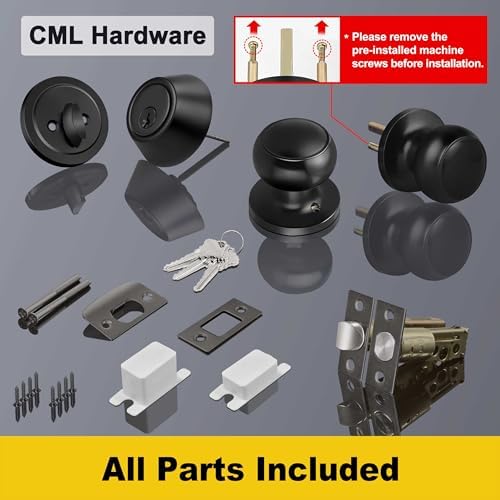 CML Hardware - Keyed Entry Deadbolt Door Lock and Passage Knob Combo Set
