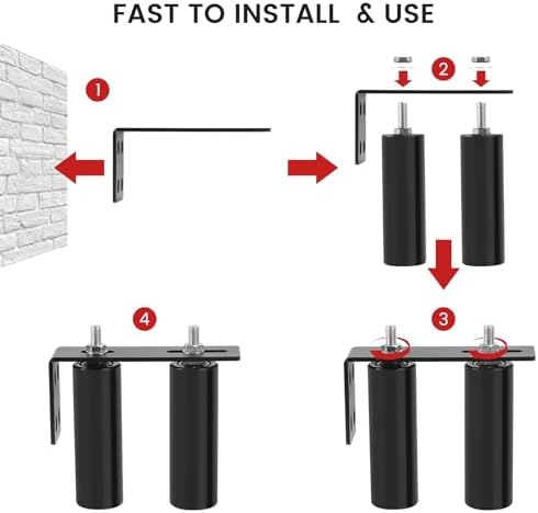 6 Gate Roller Guide Kit Universal L-Shaped Steel Bracket Heavy Duty Sliding Gate Hardware