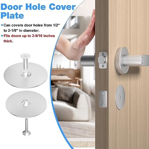 Stainless Steel Door Hole Cover Plate Set