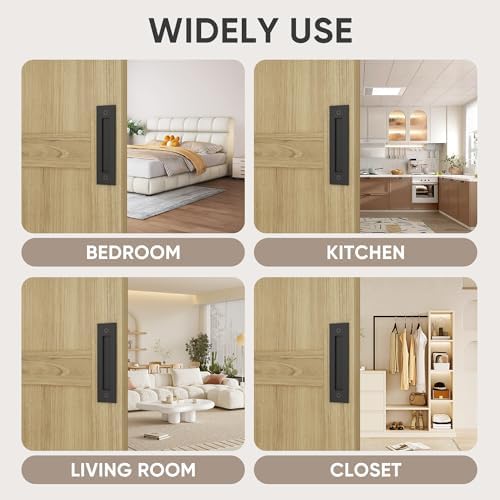 Superior Quality 8-35 Finger Flush Pull Handle for Barn Doors Cabinets Matte Black