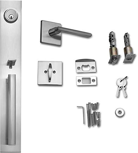 Full Escutcheon Handle Set Heavy Duty Door Lock System with 5-12 Clearance