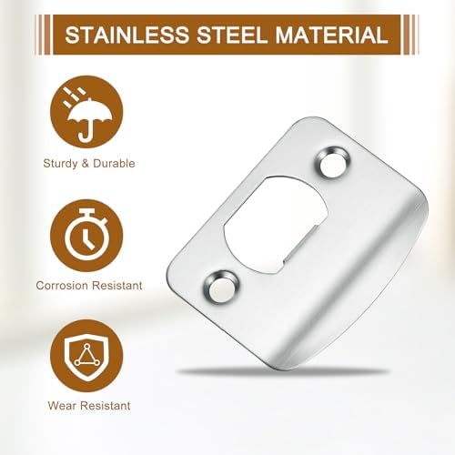 Sturdy 2Pcs Stainless Steel Door Strike Plate