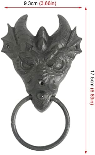 Vintage Dragon Head Door Knocker Cast Iron
