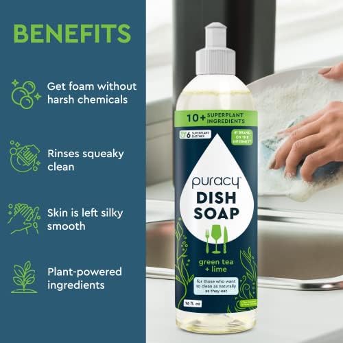Puracy Natural Dish Soap - Green Tea Lime