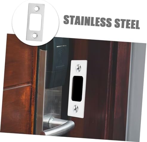 DOITOOL 4pc Stainless Steel Deadbolt Strike Plates Durable Door Backplates for Interior Exterior Doors Secure Lock Cover