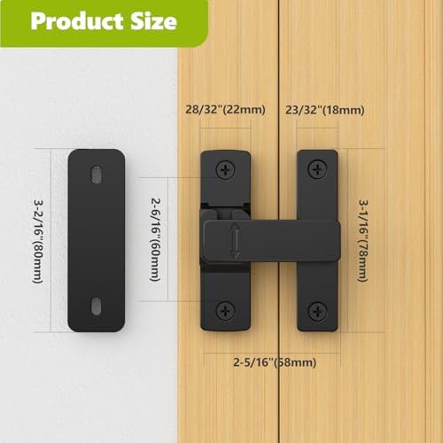 Barn Door Lock 90180 Degree Zinc Alloy