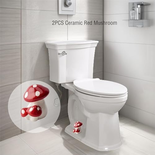Red Mushroom Toilet Floor Bolt Cover Cute Bathroom Decor