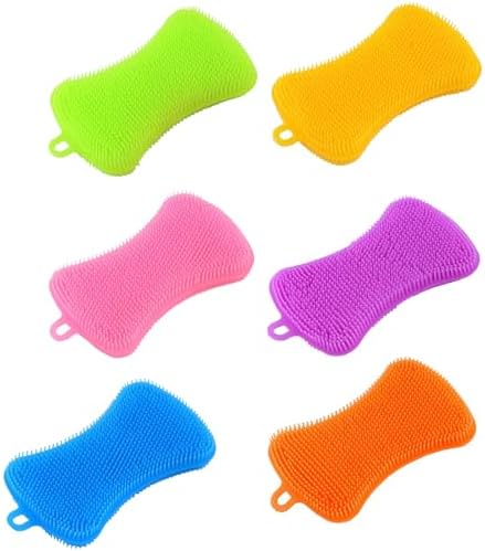 6-Pack Silicone Dish Sponges Multi-Functional Durable