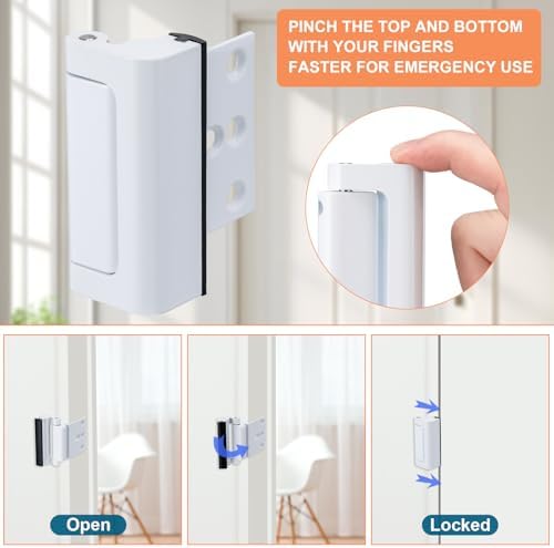 Secure 800 Lb Door Lock Childproof Design White