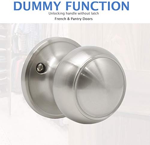 2 Pack Dummy Door Knob Set Satin Nickel Finish
