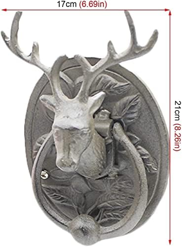 SEVEEZ Vintage Farmhouse Cast Iron Door Knocker with Elk Design