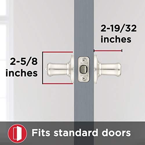Kwikset Tustin Door Handle Matte Black Privacy Lock for Bathroom Bedroom