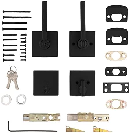 Kwikset Halifax Keyed Entry Lever and Single Cylinder DoorLock Combo Pack