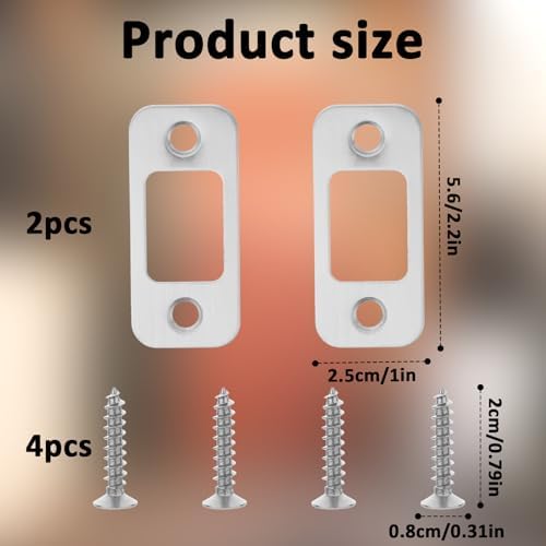 Easy Installation High-Grade Door Lock Plate Kit 2Pack Deadbolt Strike Plate with Screws for Heavy-Duty Doors