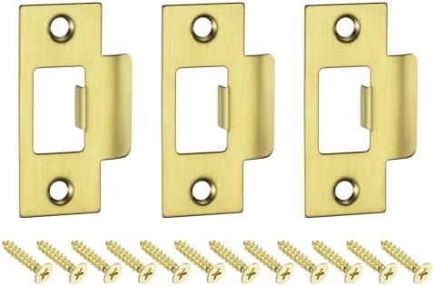 Replace Your Door Latch with Our 3-Piece Stainless Steel Strike Plate for a Safer and Stronger Home