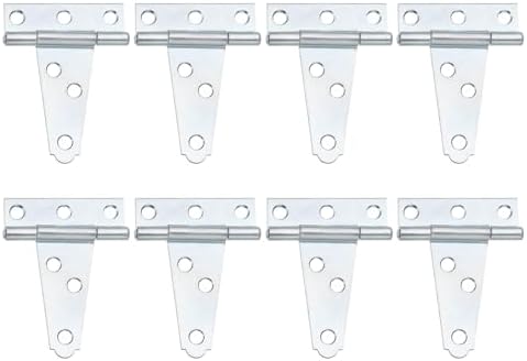 8-Piece T-Strap Door Hinges for Barns Fences Yards Durable Zinc-Plated Hinges